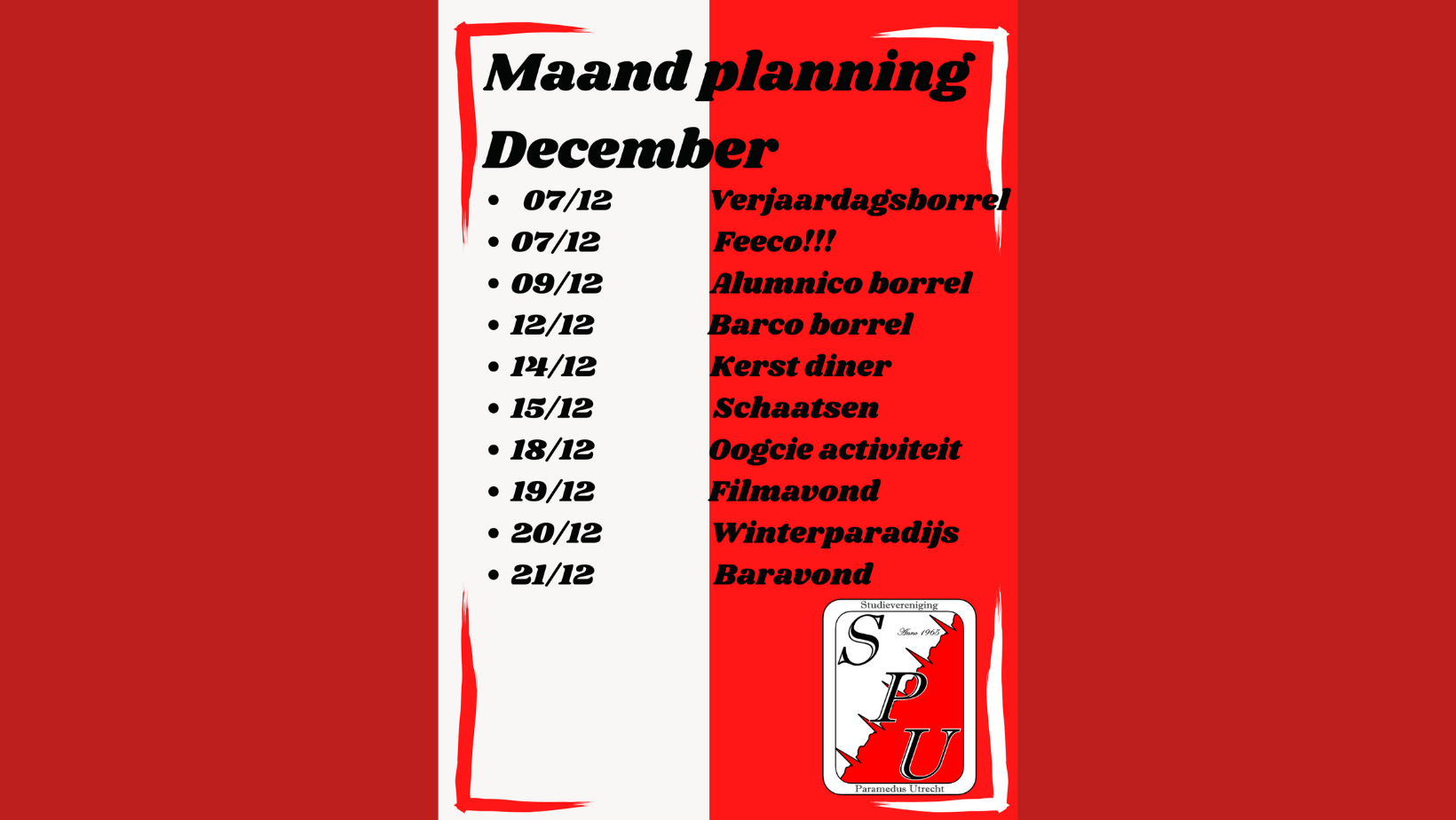 Planning december